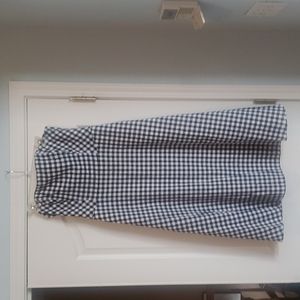 NWT Women's Draper James blue and white gingham strapless dress. Size 12.